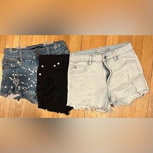 Girls Size 12 Distressed Denim Shorts Trio